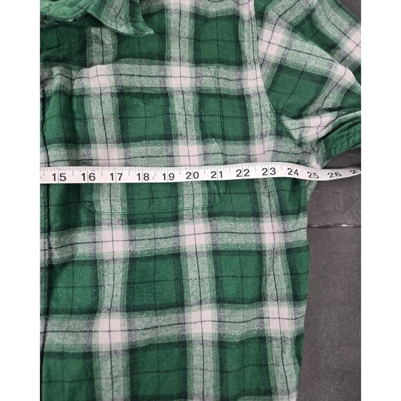 Cabelas Green Plaid‎ Button-Up Flannel Shirt XL 100% Cotton Mens Casual gorp - Picture 5 of 6